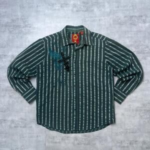 Y2K Platini Jeans Cougar Affliction cross button up shirt